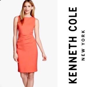 Kenneth Cole Hilary Hot Coral Sleeveless Back Zipper Bodycon dress size 10 NWT